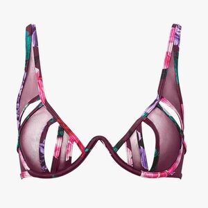 53- LASENZA sheer purple floral bralette size small